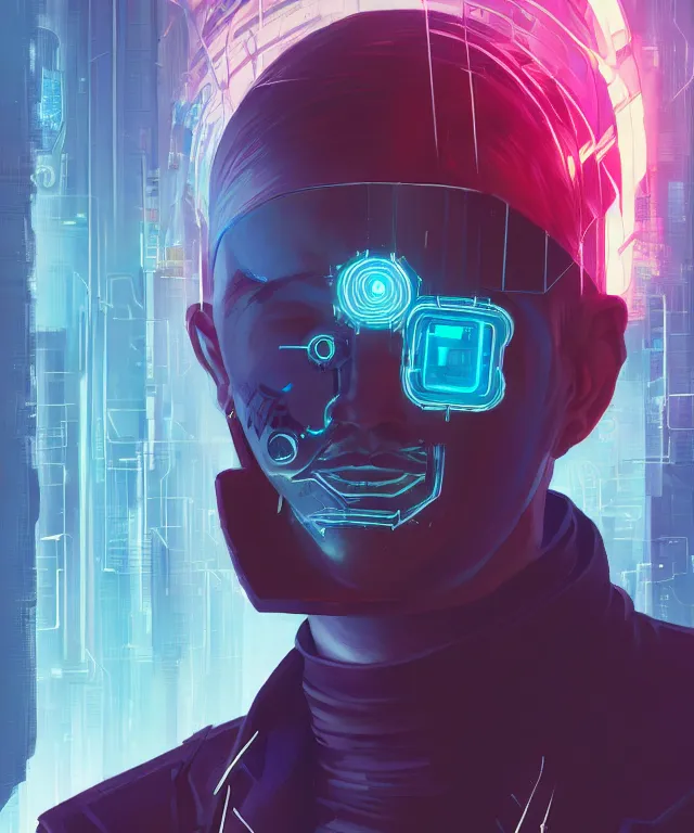 Image similar to a portrait of a male cyberpunk netrunner wearing a hadron collider, fantasy, elegant, digital painting, artstation, concept art, matte, sharp focus, illustration, art by josan gonzalez