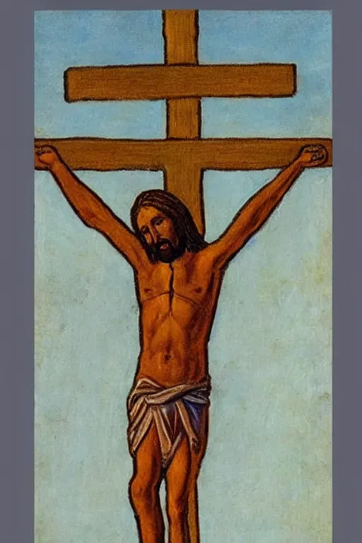 Image similar to crucified christ painted by a child