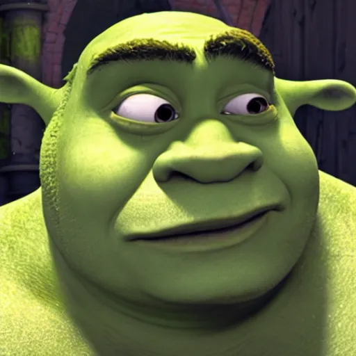 Image similar to Shrek giving the camera a knowing suggesting look