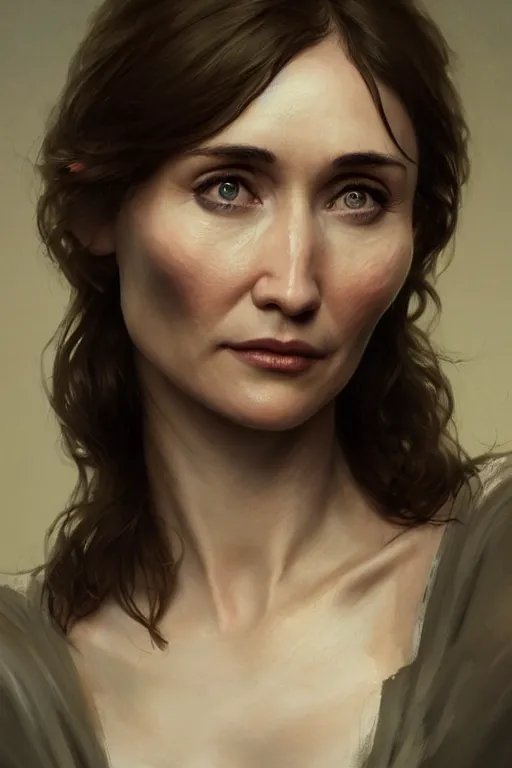 Image similar to carice van houten, anatomy, only two hands, highly detailed, digital painting, artstation, concept art, smooth, sharp focus, illustration, unreal engine 5, 8 k, art by art by artgerm and greg rutkowski and edgar maxence