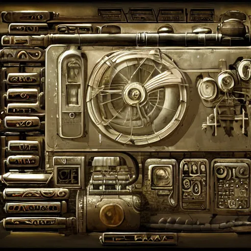 Prompt: Steam computer in ancient time used by ape, highly detailed, highly realistic, artstation, by Hans Giger