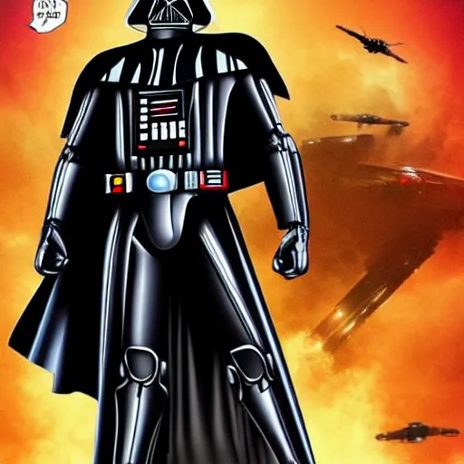 Image similar to Darth Vader in Iron Man style