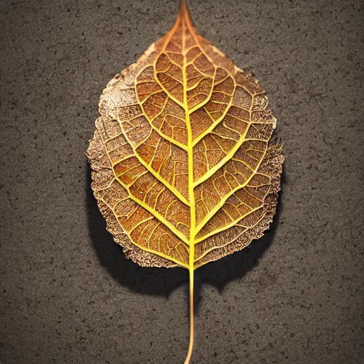 Image similar to Intricate a whole fantasy leaf, encrusted with jewels, illustration, detailed veins, sharp focus, octane render, high quality, 8k, volumetric lighting, on black background