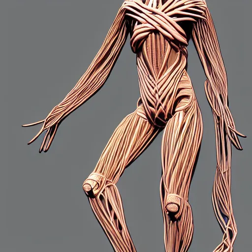 Prompt: shibari, abstract human body