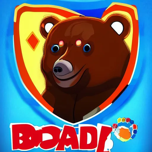 Prompt: profile picture of gambling bear cartoon network by disney channel, dc and marvel with style od blizzard