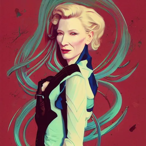 Image similar to cate blanchett, by Sachin Teng + Karol Bak + Rolf Armstrong