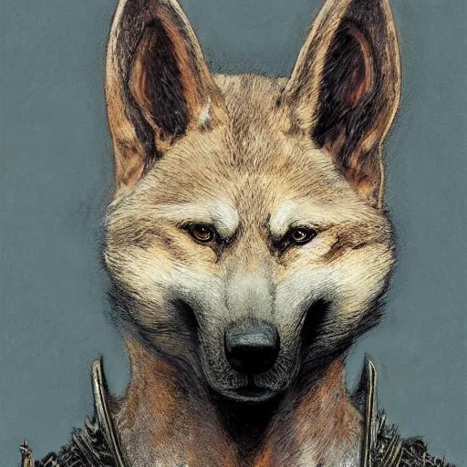 Prompt: daedric armor skyrim, realistic anthropomorphic shiba inu, fantasy, by donato giancola and greg rutkowski and wayne barlow and zdzisław beksinski, realistic face, visible face, digital art, artstation, symmetry