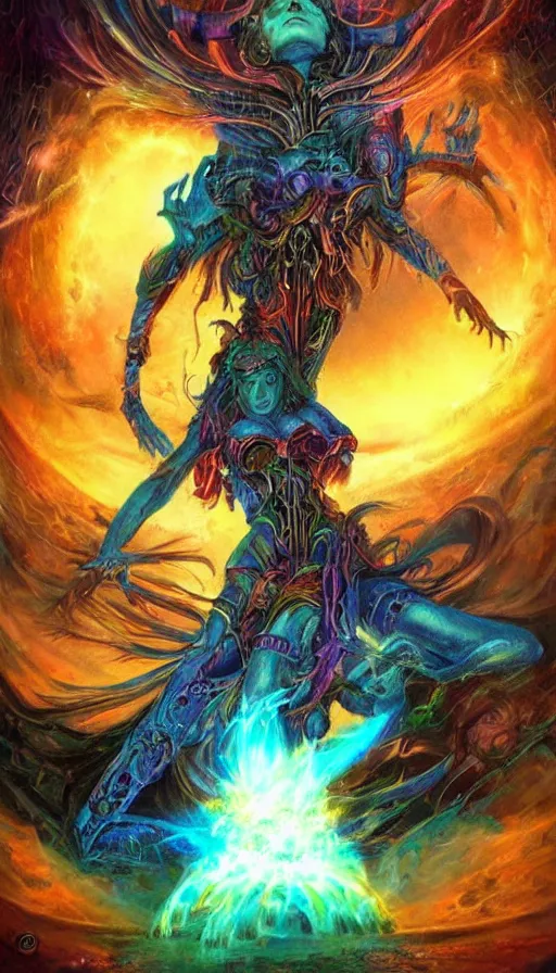 Prompt: psytrance artwork, from magic the gathering