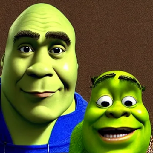 Image similar to shrek is larry david