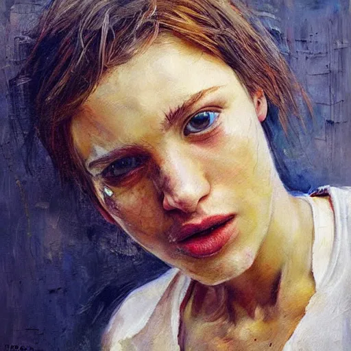 Image similar to by lya repin by simon stalenberg, photorealistic, expressionism