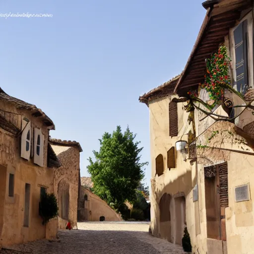 Image similar to old French village heavily influenced by islamic architecture