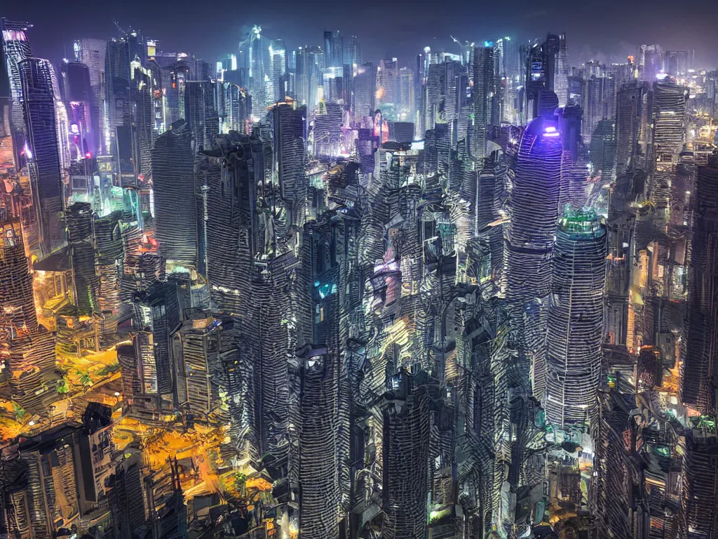 Prompt: futuristic cyberpunk malaysia city skyline,