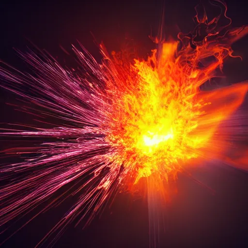 Image similar to explosion with fire, 4 k