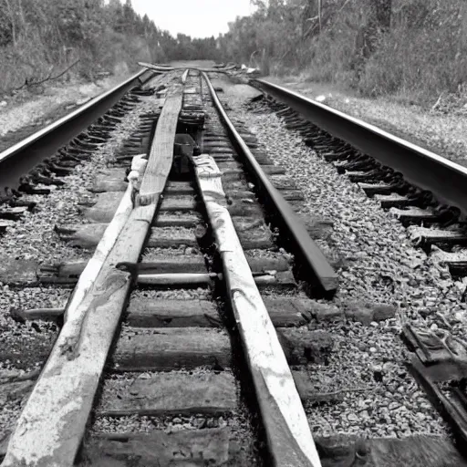 Image similar to the railroad is a place of death. it's where the forgotten and the damned go to die. it's a place of dark secrets and hidden terror.