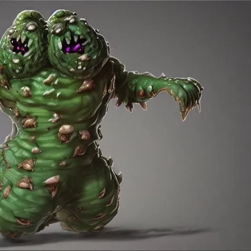 Image similar to frightened pickle by Tatsuyuki Tanaka, trending on artstation, 8K, highly detailed