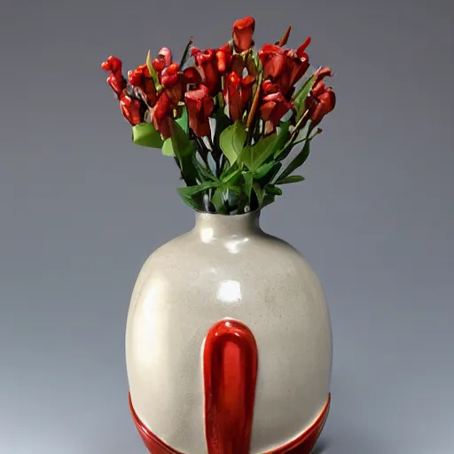 Prompt: a ceramic vase inspired by ultraman