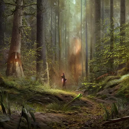 Image similar to cinematic shot our ancestors hunting an animal in the forest while there is rain and stars in the air digital painting, artstation, concept art, soft light, hdri, smooth, sharp focus, illustration, fantasy, intricate, elegant, highly detailed, D&D, matte painting, in the style of Greg Rutkowski and Alphonse Mucha and artemisia, 8k, highly detailed, jurgens, rutkowski, bouguereau, pastoral, rustic, georgic