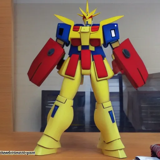 Prompt: anime!!!!!!!!!!!! gundam shaped like dilbert