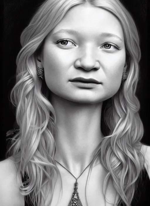 a pencil drawing portrait of mia wasikowska with | Stable Diffusion ...