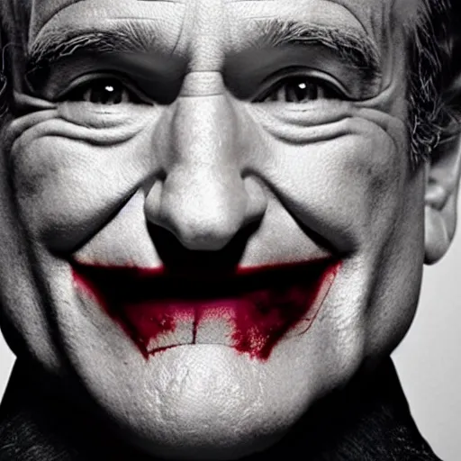 Prompt: (Robin Williams) as The Joker movie still 8k hdr