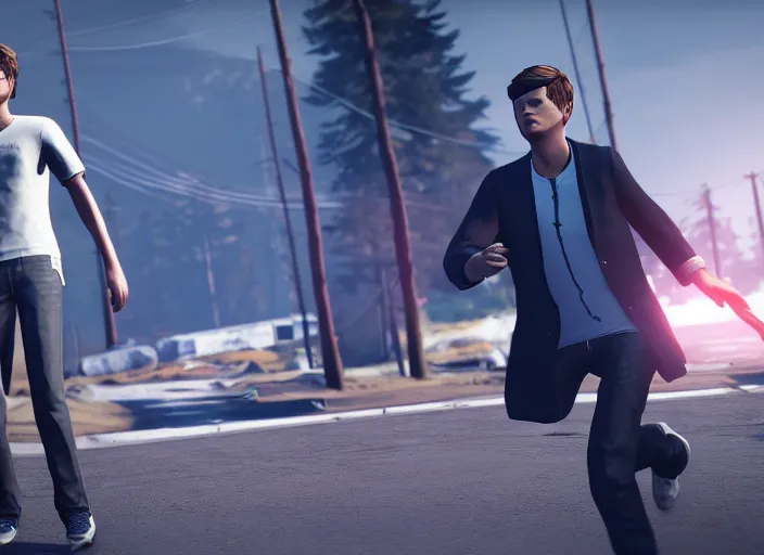 Image similar to ps 4 gameplay, john f kennedy in life is strange, unreal engine, upper body and face