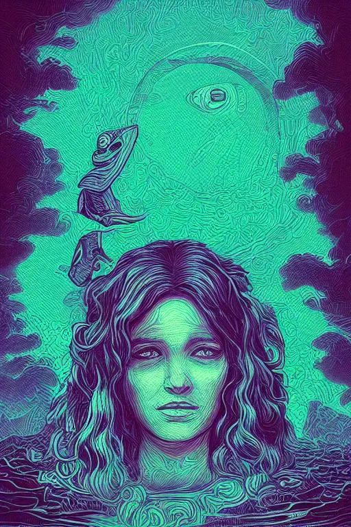 Image similar to portrait of jewel 🐢 dreamer in the style of Rob Lefield and Dan Mumford , trending on artstation, digital art,surrealism ,macro,blueprint ,vaporwave ,