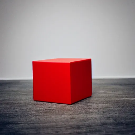 Prompt: a red cube is on top of a blue cube