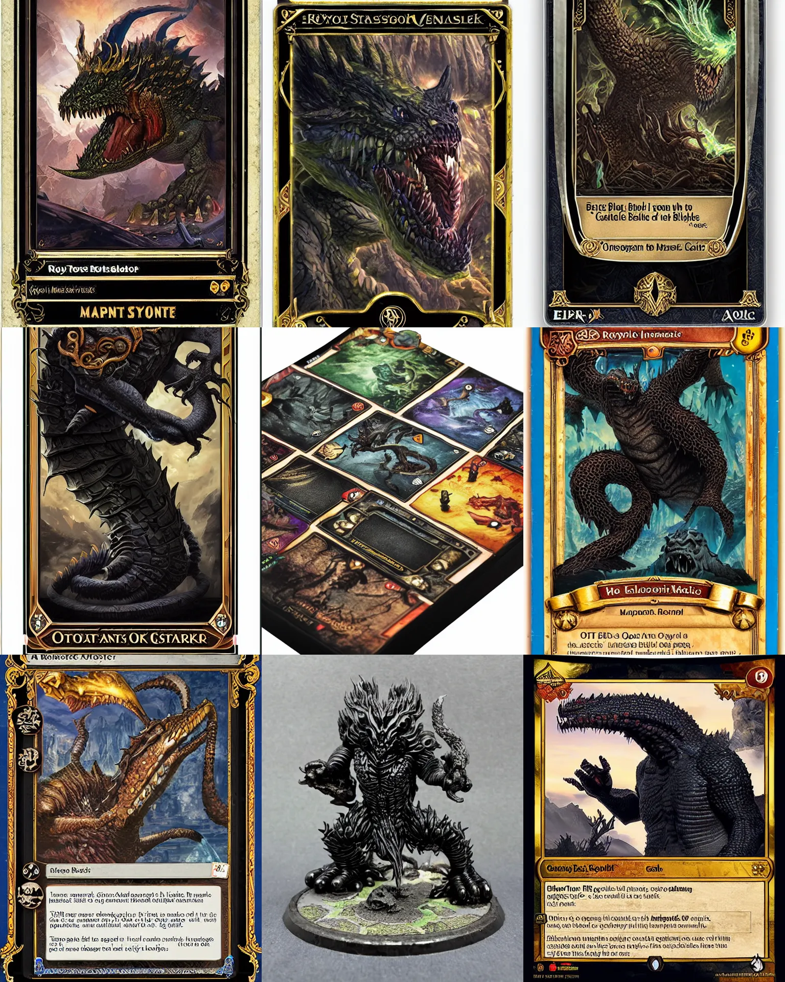 Prompt: a giant monster epic royal stone basilisk, obsidian black creature, magic : the gathering