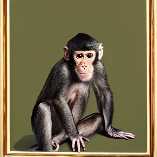 Prompt: a portrait of a monkey as the president of america