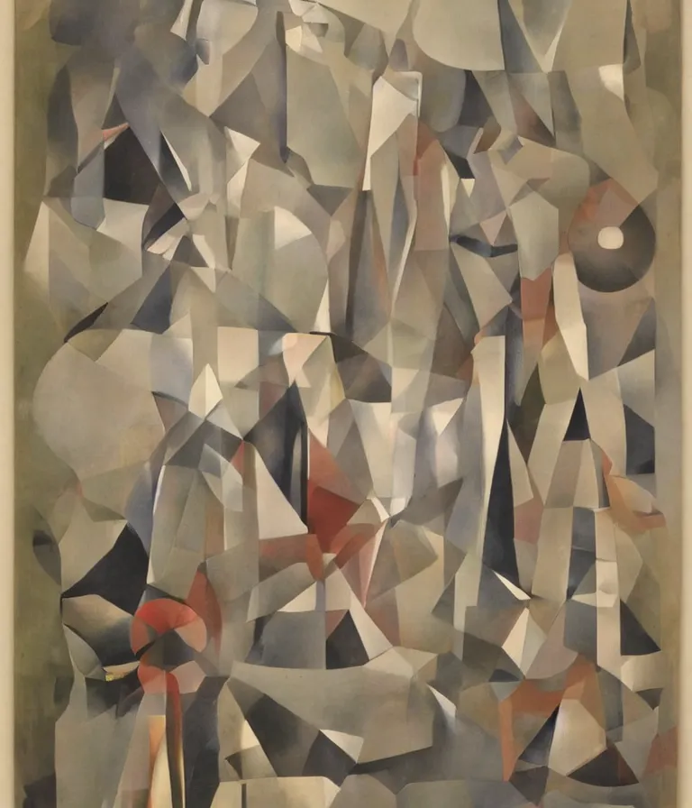 Image similar to statue by laszlo moholy nagy refraction crystal muted colors