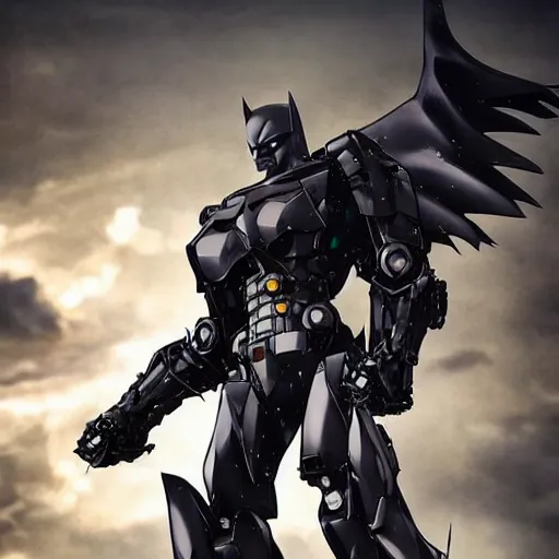 Prompt: batman mecha, mecha suit, epic urban bakground, Murata Yasushi Nirasawa Style, beautiful aesthetic, photorealistic, volumetric lighting, hyperrealistic, octane render, HDR, Production IG Studios Anime Style