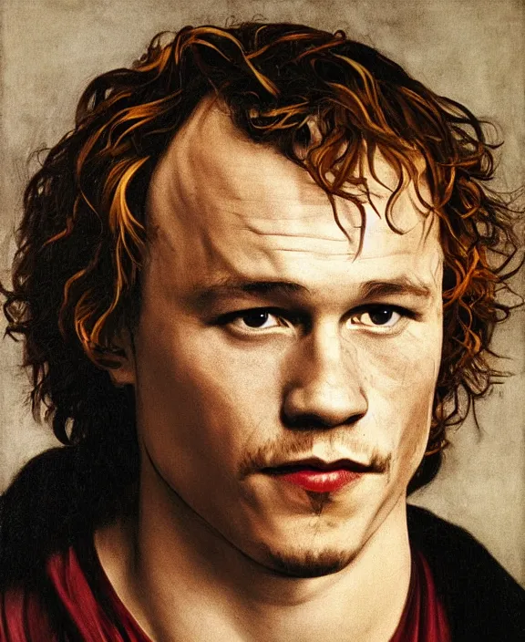 Prompt: heath ledger by caravaggio