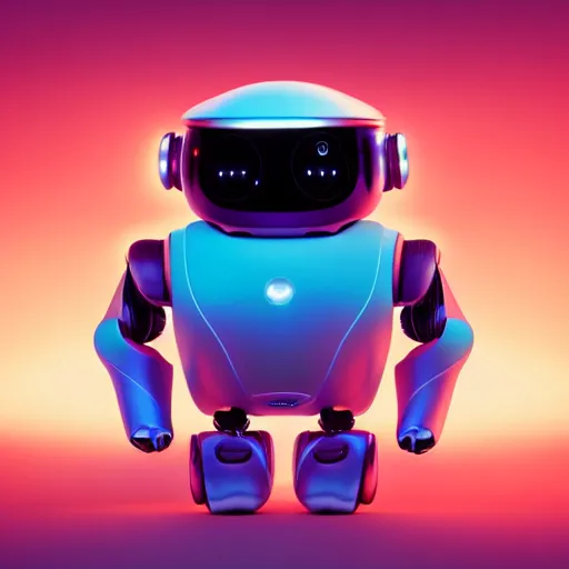 Prompt: product photo of a futuristic stylized pet robot by artgerm and greg rutkowski and marc newson, zaha hadid, kitten puppy teddy mix, super cute robot face, awww, volumetric light, detailed, octane render, midsommar