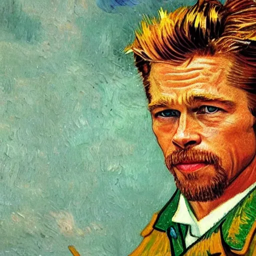 Prompt: Brad Pitt, van Gogh style, highly detail