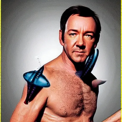 Image similar to skinny Kevin Spacey fighting aliens