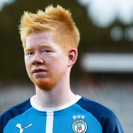 Image similar to promotional photo of kevin de bruyne in the new mister bean movie,