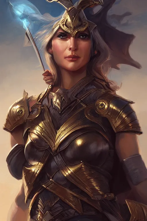 Image similar to amazon valkyrie athena, d & d, fantasy, portrait, highly detailed, headshot, digital painting, trending on artstation, concept art, sharp focus, illustration, art by artgerm and greg rutkowski and magali villeneuve