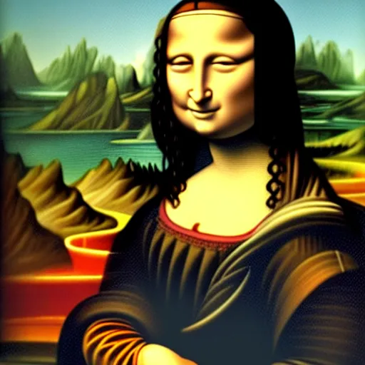 Image similar to the mona lisa by botero.