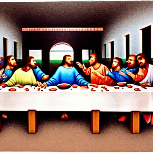 Image similar to the last supper at mcdonalds