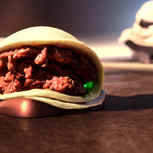 Prompt: demon taco photo realistic, dramatic cinematic lighting, octane render, 4 k, ultra detailed