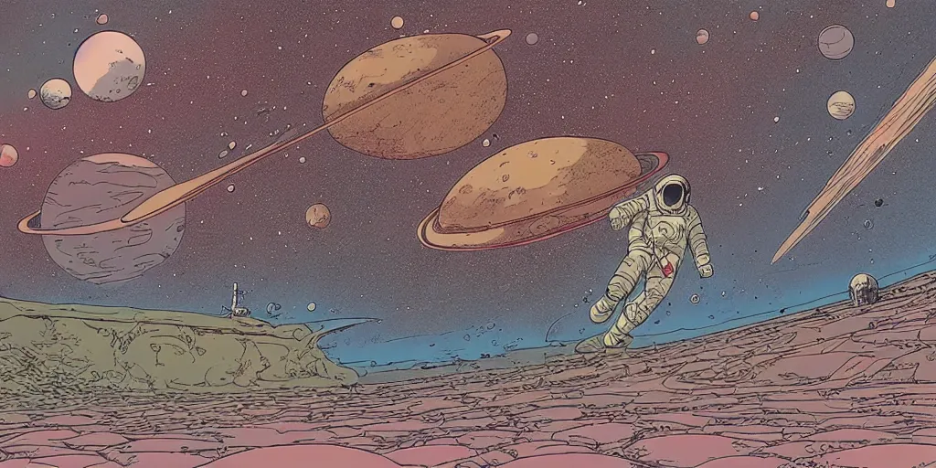 Image similar to illustration of space by moebius