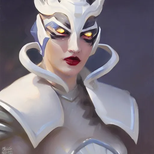 Prompt: greg manchess portrait painting of armored white queen from alice in wonderland as overwatch character, medium shot, asymmetrical, profile picture, organic painting, sunny day, matte painting, bold shapes, hard edges, street art, trending on artstation, by huang guangjian, gil elvgren, ruan jia, randy vargas, greg rutkowski