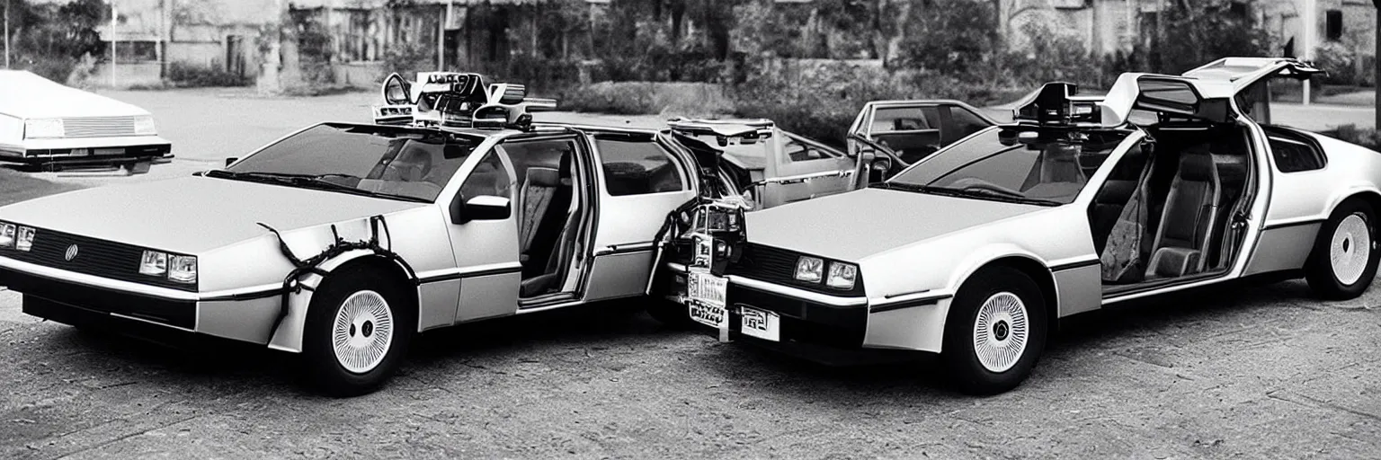 Image similar to Volkswagen sedan edition from “DeLorean”, from “Back to the future”