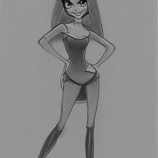 Image similar to milt kahl pencil sketch of victoria justice disney style