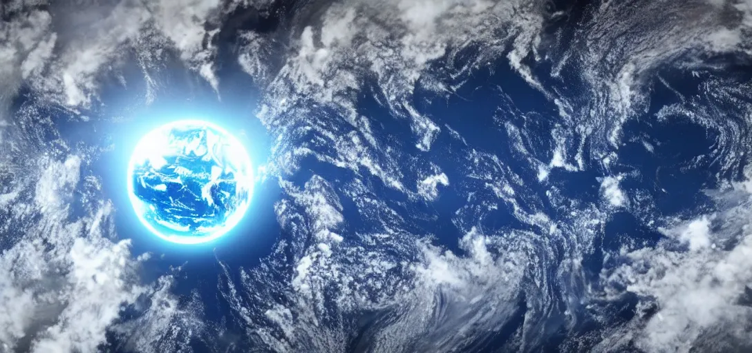 Prompt: a photo of the earth being hit by an asteoriod, 4 k, ultra realistic, scene from a disastric movie