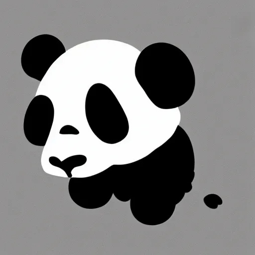 Image similar to silly panda in a predicament, digital art, minimalistic, monochromatic