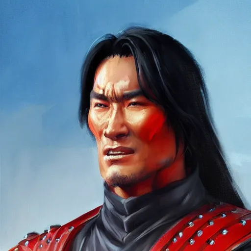 Prompt: greg manchess portrait painting of liu kang from mortal kombat as overwatch character, medium shot, asymmetrical, profile picture, organic painting, sunny day, matte painting, bold shapes, hard edges, street art, trending on artstation, by huang guangjian and gil elvgren and sachin teng