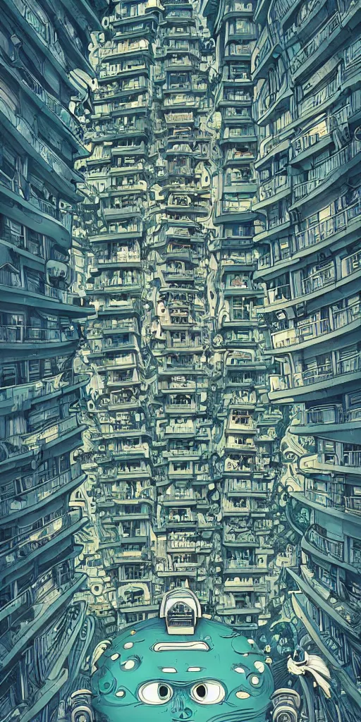 Image similar to crazy alien apartments, extremely detailed, sharp focus, wide view, full body shot, smooth, digital illustration, by james jean, by rossdraws, frank franzzeta, mcbess, sakimichan