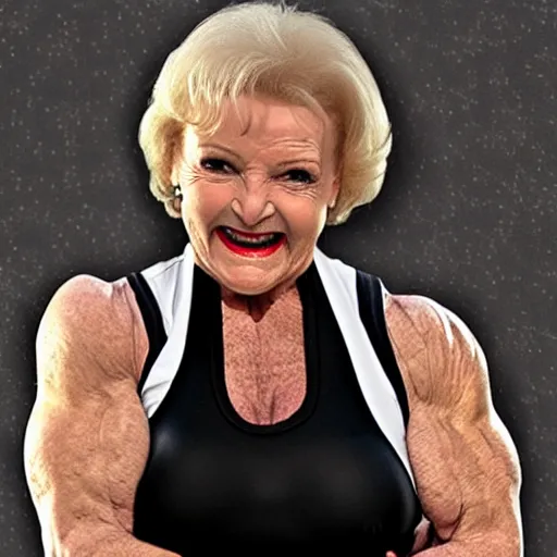 buff betty white with huge muscles