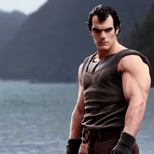 Image similar to henry cavil extremly msuclar, muscles, photographic,